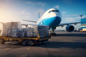 Cargo containers to airplan